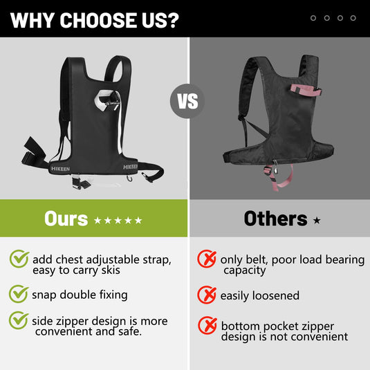 Hikeen Ski Carrier Harness for Skis & Poles