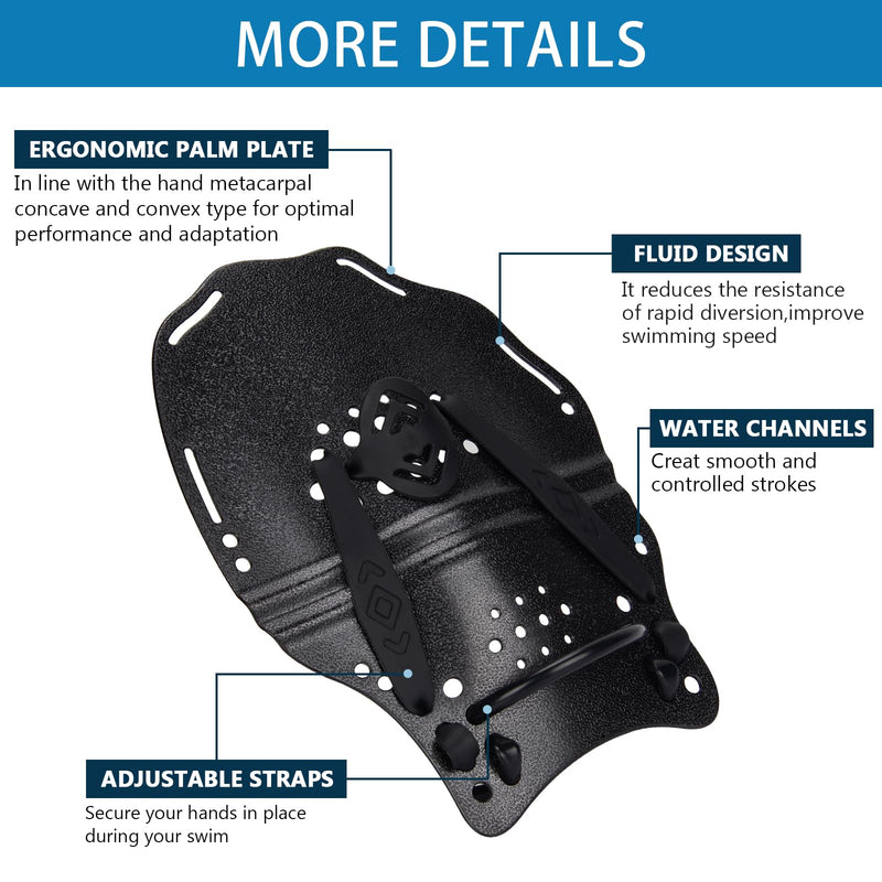 Lataa kuva gallerian katseluohjelmaan Hikeen Swim Hand Paddles with Adjustable Straps
