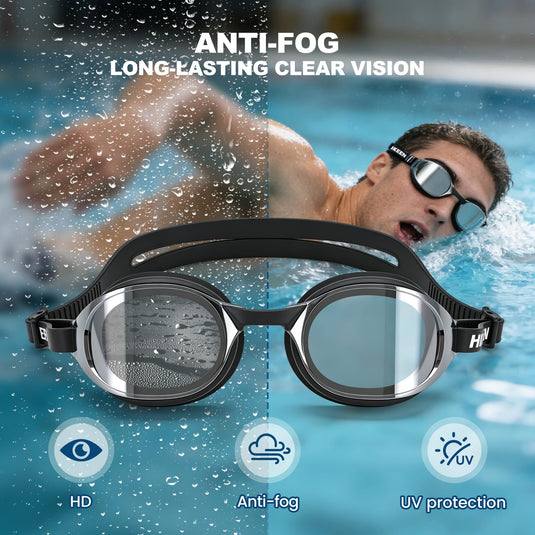 Hikeen Adult Swim Goggles with Anti-Fog & UV Protection