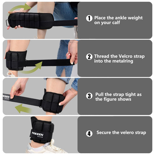Hikeen Adjustable Ankle Weights – 1 Pair