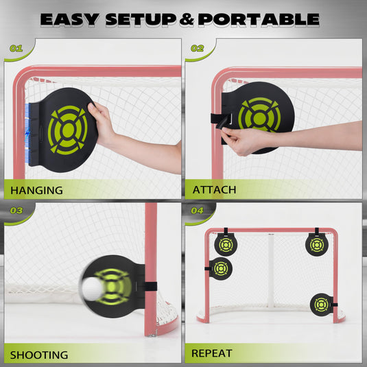 Hikeen Magnetic Hockey Shooting Targets – 4-Pack
