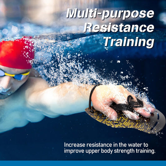 Hikeen Curved Swim Hand Paddles with Adjustable Straps