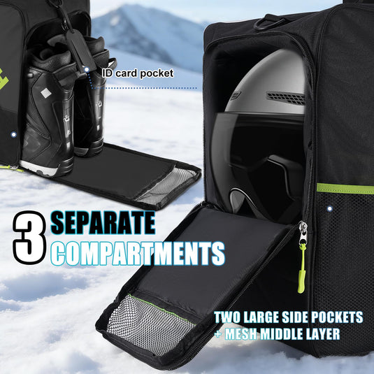 Hikeen Ski Boot Bag with Helmet Compartment – 40L