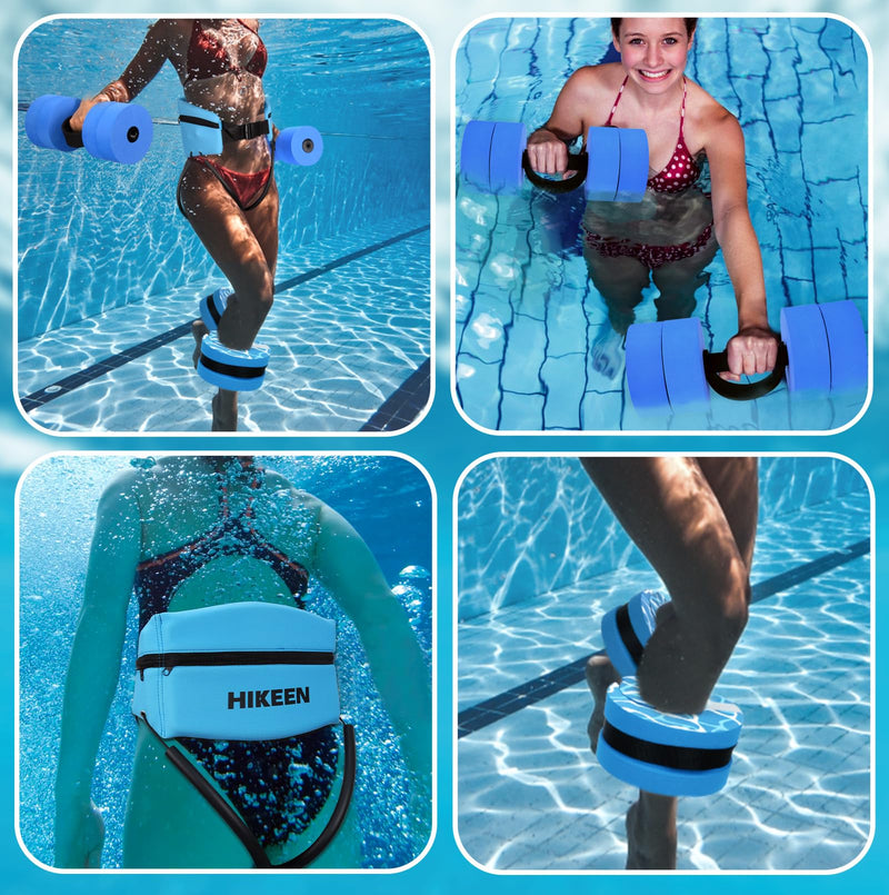 Chargez l'image dans la visionneuse de la galerie, Hikeen 6-Piece Water Aerobics Equipment Set with Aqua Belt &amp; Water Dumbbells
