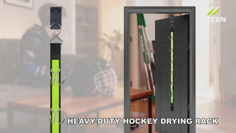 Load and play video in Gallery viewer, Hikeen 7-Hook Hockey Gear Drying Rack
